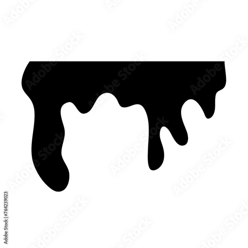 Drip paint. Drip paint silhouette. Set of dripping liquid. Vector illustration