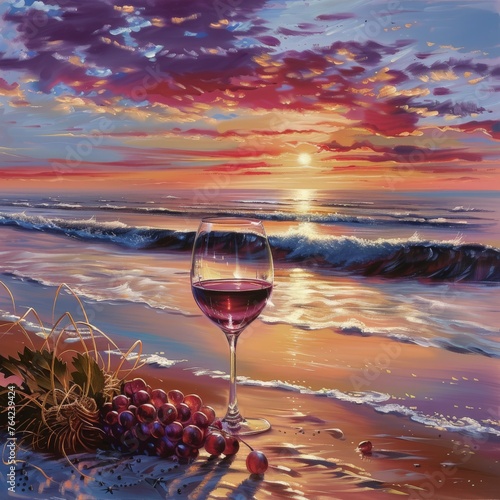 Wine Glass on Beach