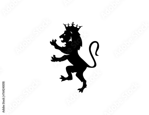 lion silhouette drawing with crown