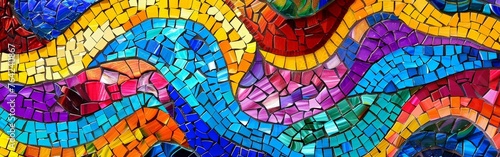 Vibrant Colorful Mosaic Design Close-Up