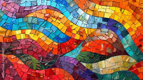Vibrant Colorful Mosaic Display photo