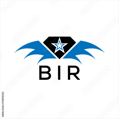 BIR letter logo. technology icon blue image on white background. BIR Monogram logo design for entrepreneur and business. BIR best icon.	
