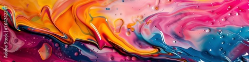creative waves and bright splashes in abstract painting