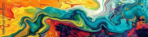 marbled waves of vivid colors in dynamic flow art