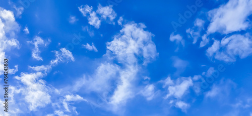 White clouds and blue sky