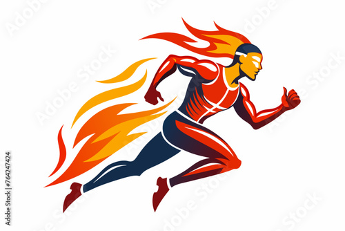burning runner logo design 