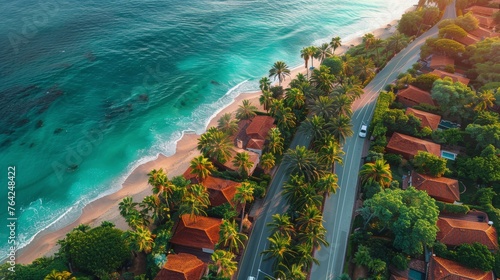 Birds Eye View of Beach and Ocean