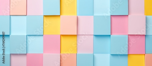 Close-up wall squares various colors