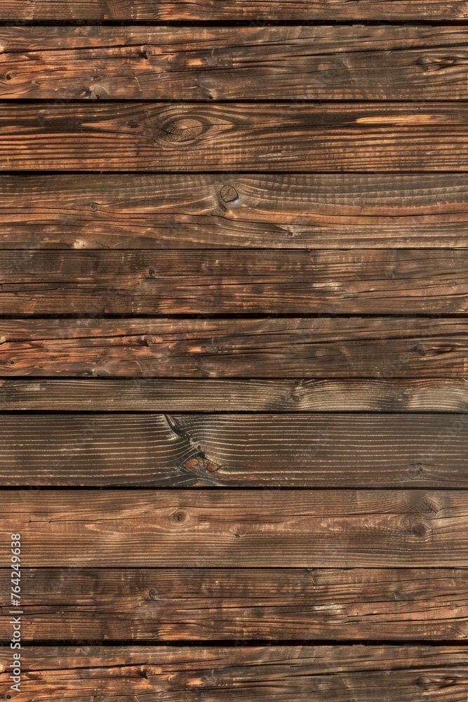 Weathered Wooden Wall With Brown Stain
