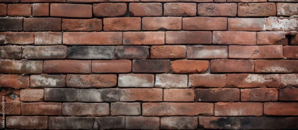 Close up of a brick wall with many bricks Close up of a brick wall with many bricks