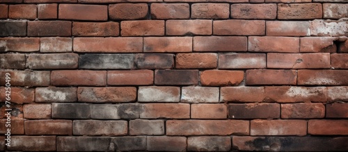 Close up of a brick wall with many bricks