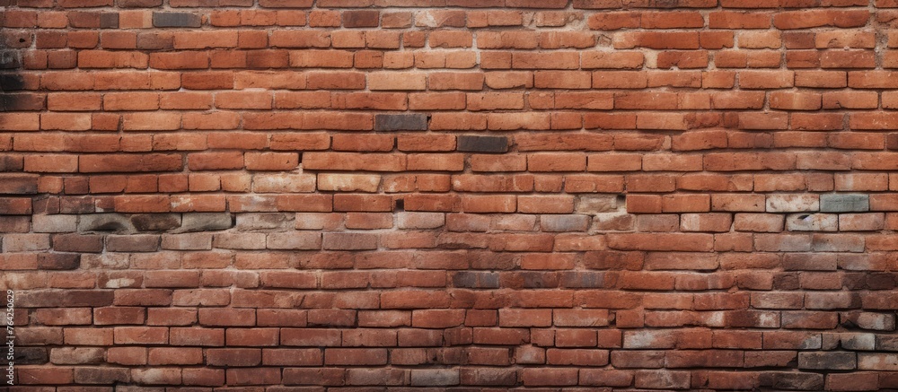 Naklejka premium Brick wall corner with textured bricks
