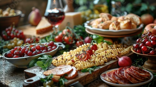 Italian food. a variety of food including tomatoes tomatoes and other foods