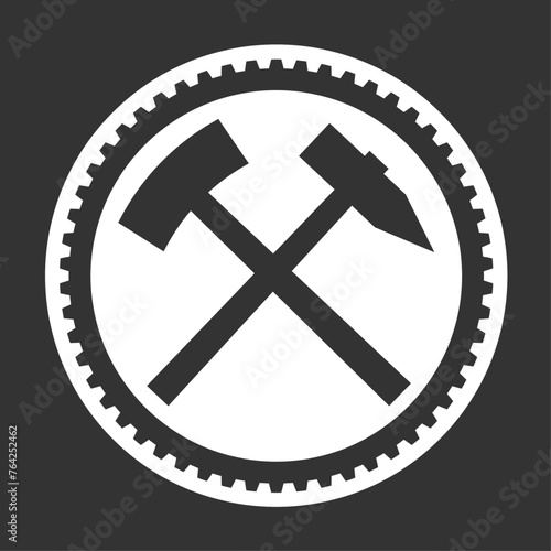 Bergbau-Symbol Schlägel und Eisen