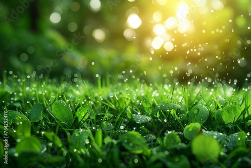 Automated garden irrigation system ensures lush green lawns with efficient automatic sprinkler watering