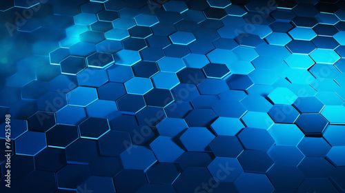Sapphire Hexagon Blue: Abstract Pattern Background. Generative AI