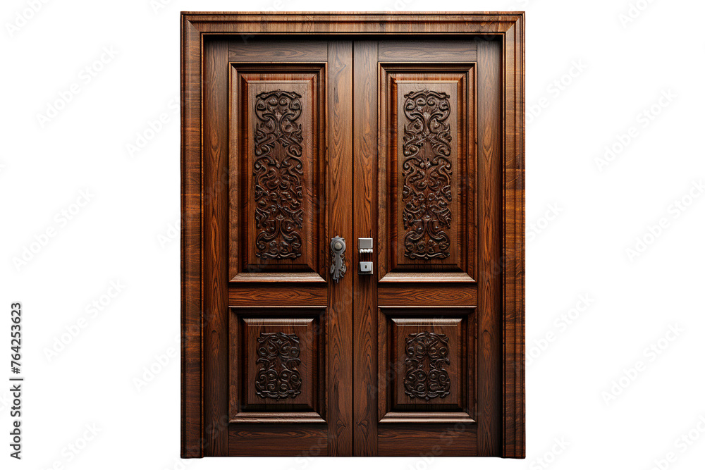 Wooden Panel Door on transparent background. Wooden Panel Door on transparent background.
