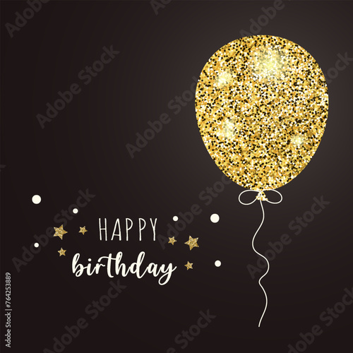 Happy birthday greeting card and party invitation set, vector illustration, hand drawn style.