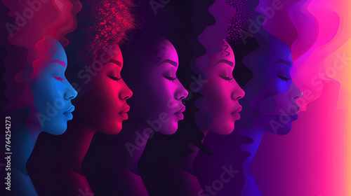  Vector art of a gradient of different melanin shades photo