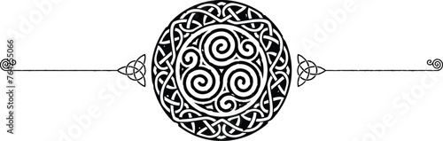 Elegant Celtic Symbols Header - Spiral, Triquetra, Knot Ring, Triskele