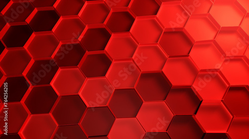 Dynamic Hexagon Red: Abstract Pattern Background. Generative AI