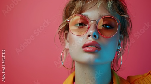 Woman Wearing Round Sunglasses