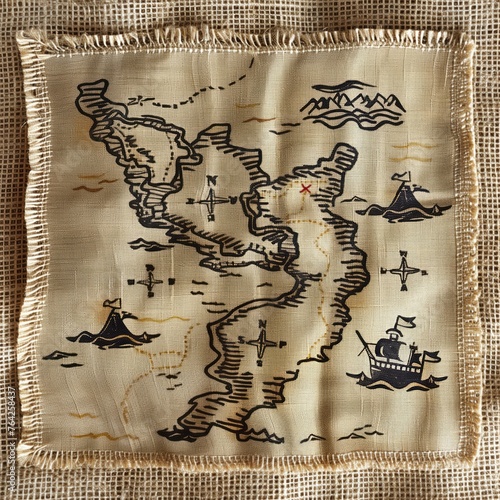 Mapa do tesouro, ilha dos piratas.  photo
