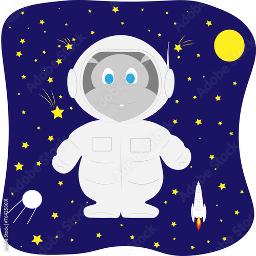 The little behemoth is an astronaut in interstellar space. A hippo in space