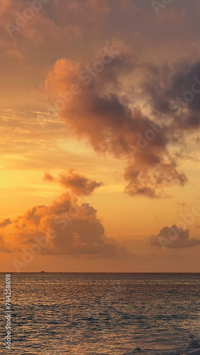 Gorgeous sunset over serene beach breathtaking summer landscape on Maldives © Ekaterina