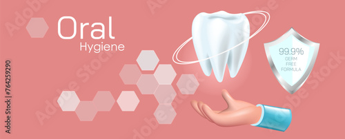Oral hygiene vector illustration. Dental care. Achieving healthy teeth takes a lifetime of care. Taking care of the teeth and gums. High quality vector images for your clinic.