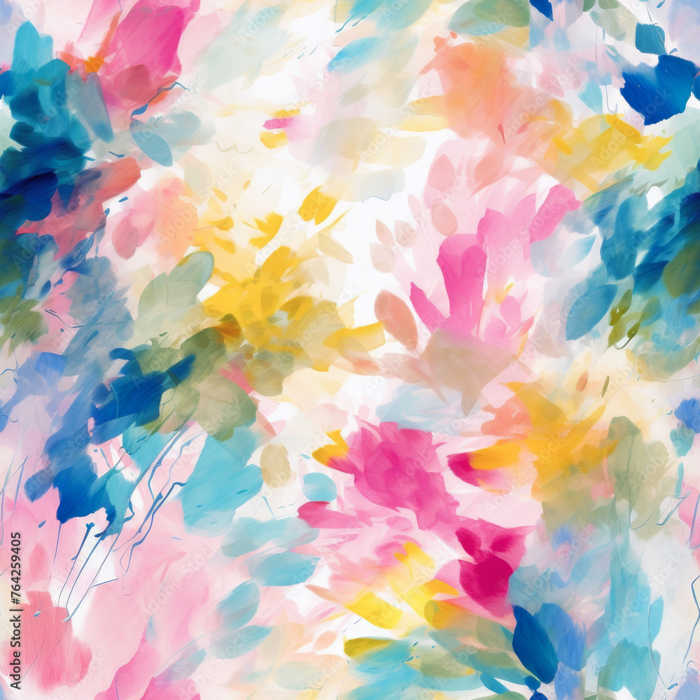 Modern abstract floral paintbrush strokes artwork. Seamless file. 