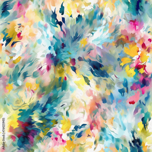 Vibrant abstract painting with explosive color patterns. Seamless file. 