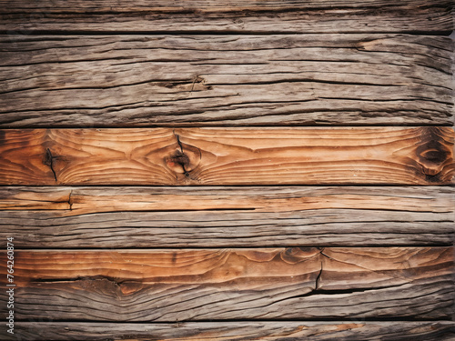 A rustic wooden board with a rough, textured surface fills the frame, its weathered appearance imbued with a sense of age and natural beauty. generative AI