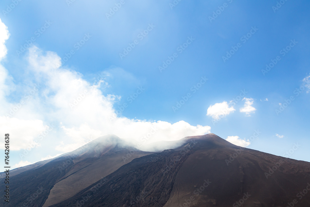 Mount Etna in Italy, Sicily. Climb Etna volcano to the top.
