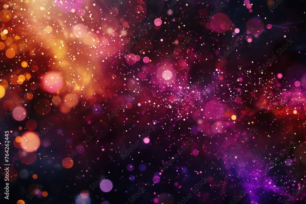 Cosmos abstract background features a colorful and dreamy depiction of a galaxy nebula