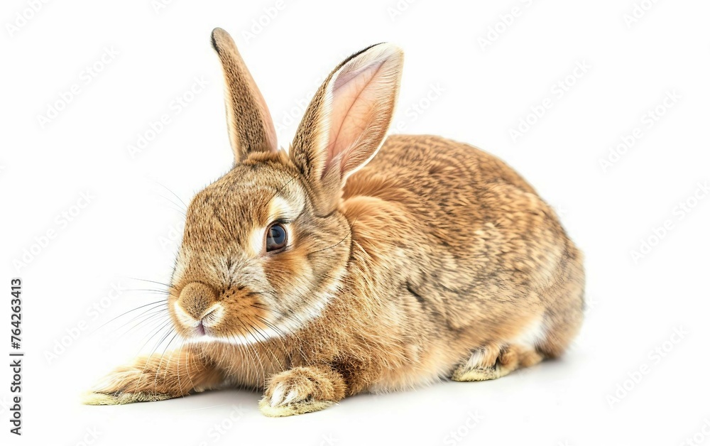 Fototapeta premium Grooming Beauty Brown and Tan Rabbit Isolated on White Background.