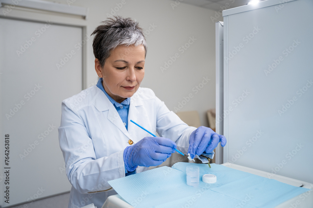 Patient Undergoing Diagnostic Examination in Clinic. Patient Undergoing Diagnostic Examination in Clinic.