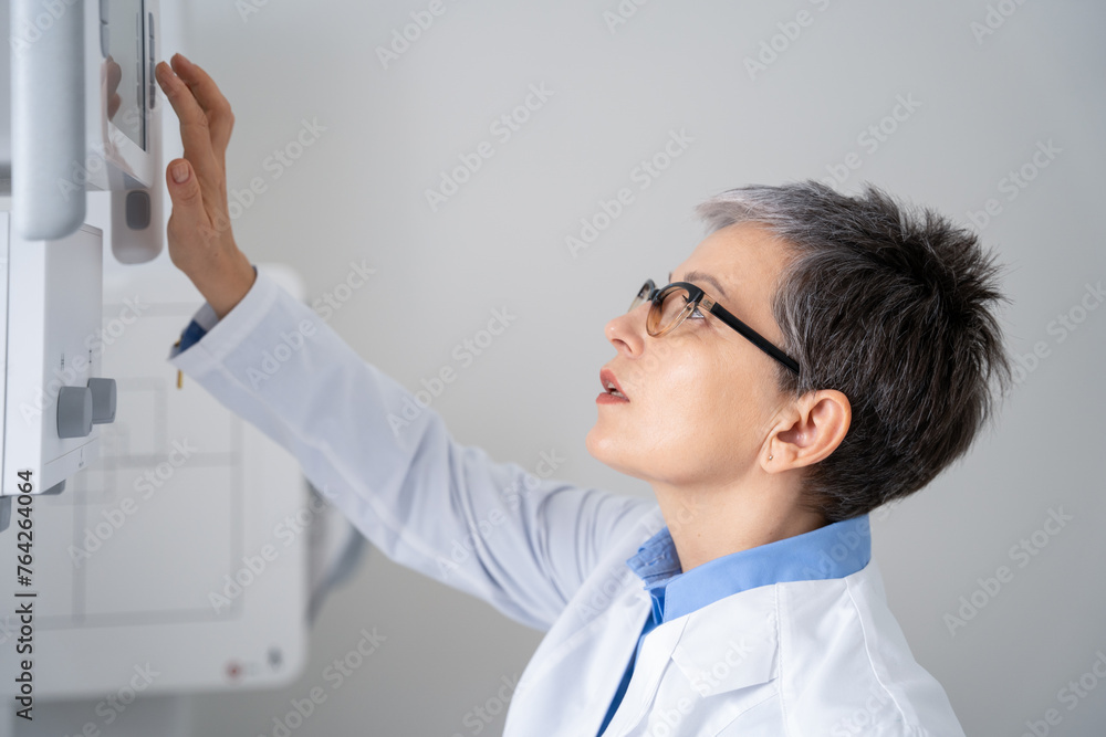 Naklejka premium Patient Undergoing Diagnostic Examination in Clinic
