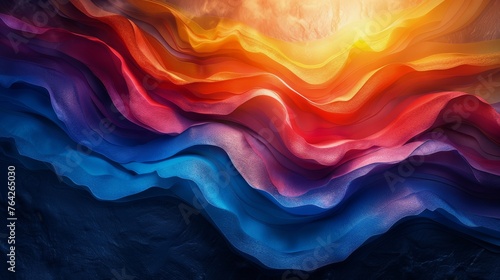 Rainbow Colored Wave Painting