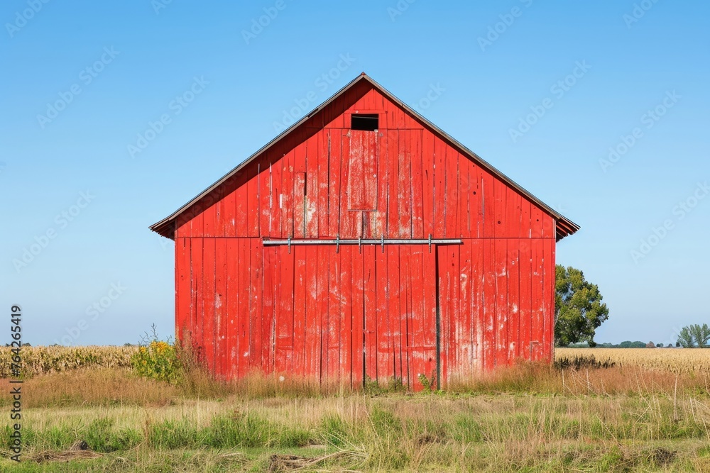 Red barn on farm landscape Red barn on farm landscape