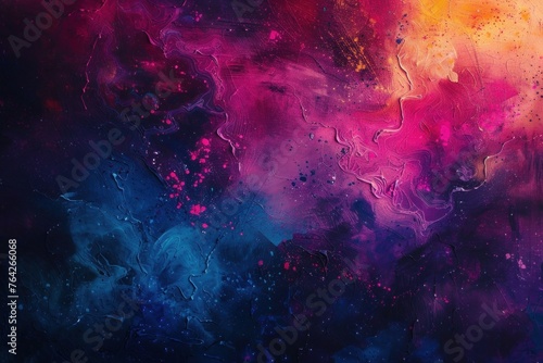 Cosmos abstract background features a colorful and dreamy depiction of a galaxy nebula photo