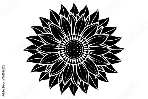 Sunflower silhouette Vector art illustration