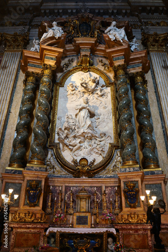 Interior of Church of San Macuto in Rome, Italy 