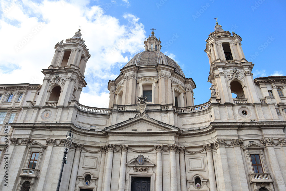 Church Sant'Agnese in Agone at Piazza Navona in Rome, Italy	