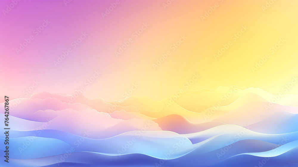  Pastel Sky Gradient at Sunrise with Cloud Silhouettes, gradient,  light blue, yellow and  pink