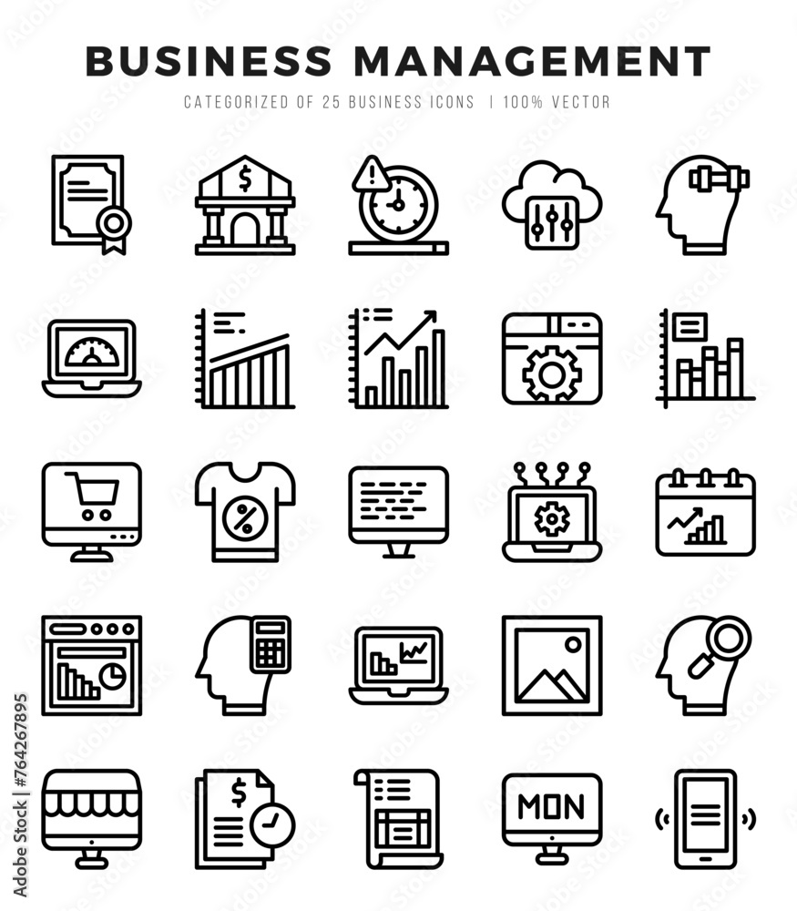 Set of Business Management icons. Vector Illustration. Set of Business Management icons. Vector Illustration.