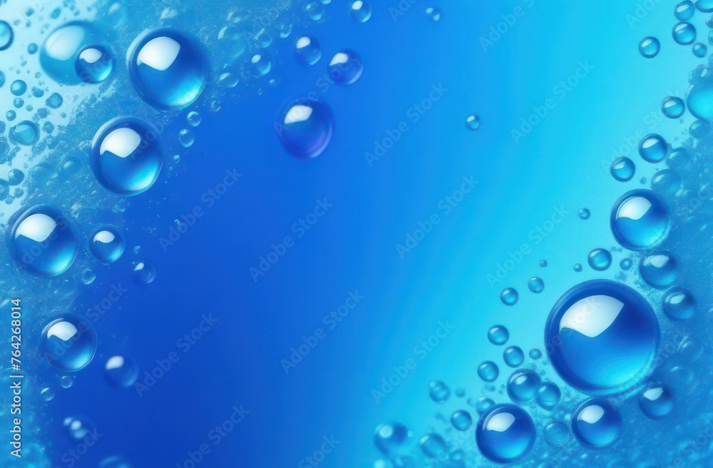 Top view of clean natural gel smears or drops placed on blue background