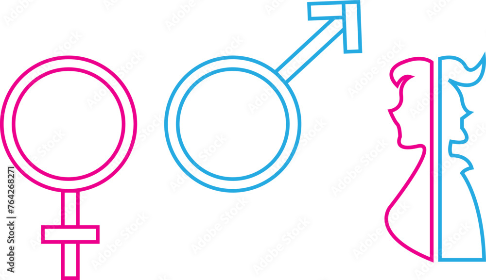 Unisex Symbol Icon Collection Male And Female Symbols Eps 10 Vector Stock Vector Adobe Stock 