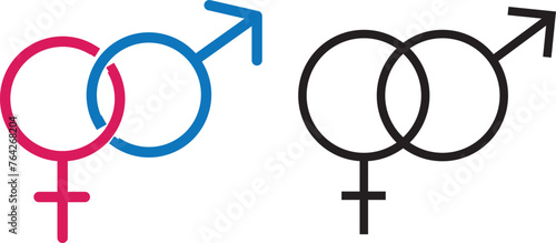 Unisex symbol icon collection. Male and female symbols. EPS 10 vector photo
