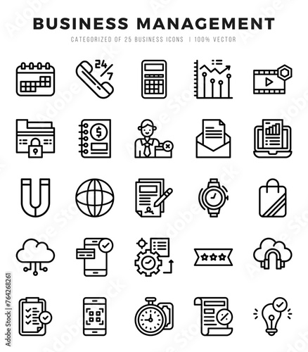 Business Management icons set. Vector illustration.